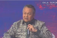 Gubernur Bank Indonesia Perry Warjiyo dalam Gala Seminar G20 di Nusa Dua, Bali, 17 Juli 2022. (Foto: BeritaSatu Photo/Herman)
